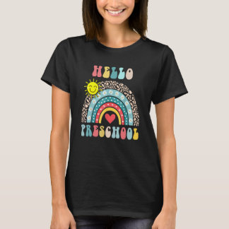 Camiseta Alô Preschool Coração Bestial Arco-Íris Primeiro D