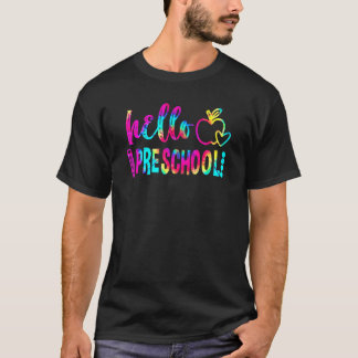 Camiseta Alô Preschool Tie Dye Professora De Volta Ao Sc