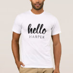 Camiseta Alô Preto E Branco Moderno E Mínimo E Seu Nome<br><div class="desc">Alô Preto E Branco Moderno E Mínimo E Seu Nome</div>