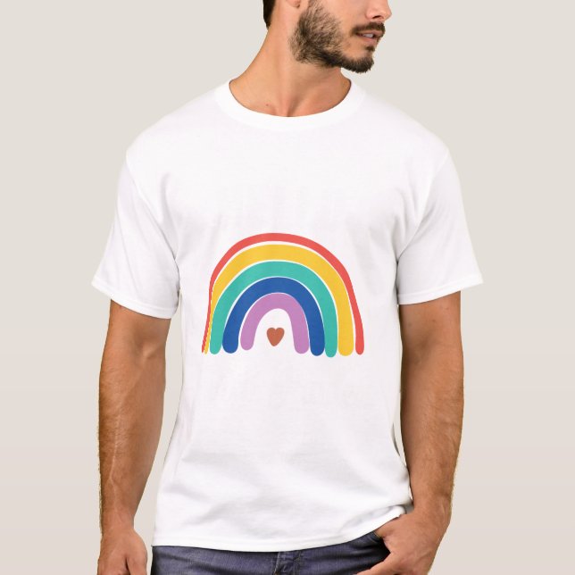 Camiseta Alô, Primeiro 1rua De Grau Rainbow, Cuta De Volta  (Frente)