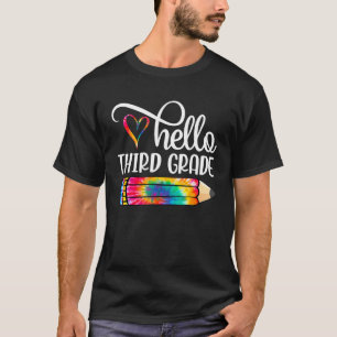 Camiseta Alô Professor De Lápis De Tie Dye De Terceiro Grau