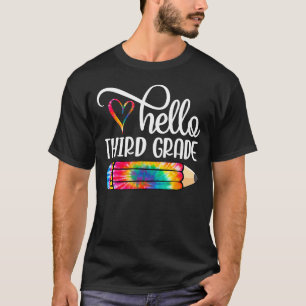 Camiseta Alô Professor De Lápis De Tie Dye De Terceiro Grau