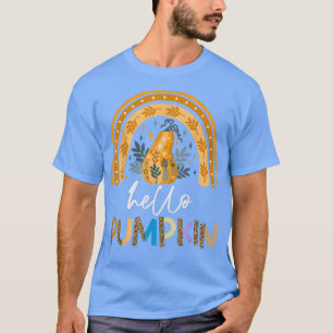 Camiseta Alô Pumpkin Leopard Rainbow Autumn Season Fall V