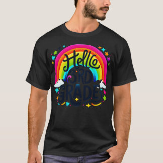 Camiseta Alô Rainbow Leopardo De Volta À Escola Fir