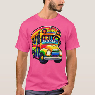 Camiseta Alô Rainbow Leopardo De Volta À Escola Fir