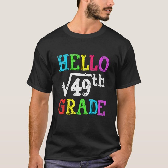 Camiseta Alô, Raiz Quadrada 7 De 49 Matemática De Volta A S (Frente)