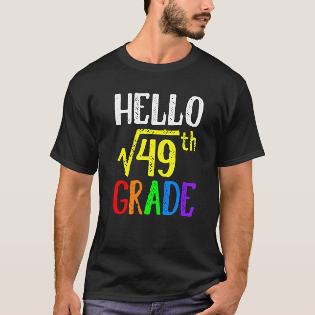 Camiseta Alô, Raiz Quadrada 7 De 49 Matemática De Volta A S (Frente)