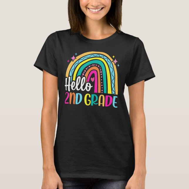 Camiseta Alô segundo Rainbow Para Professores Meninas Crian (Frente)