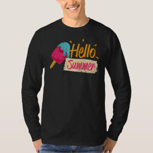 Camiseta Alô Sorvete de férias de verão picolé gelado