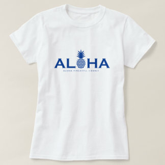 Camiseta alohaパイナップル ブルーロゴ(heart)