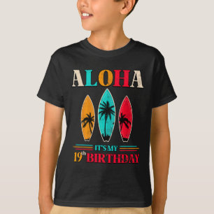 Camiseta Aloha 19º Aniversário Havaí Praia Tropical Surf