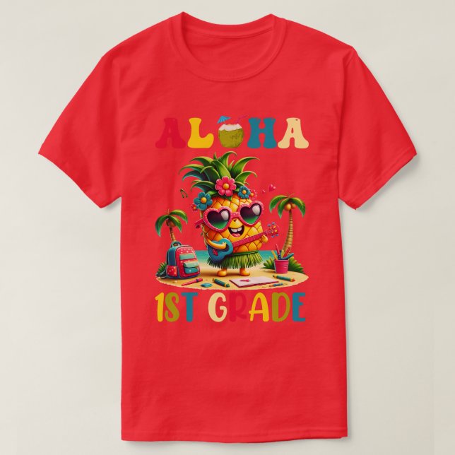 Camiseta Aloha 1rua Pineapple Havaí de volta à escola TS (Frente do Design)
