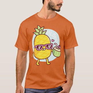 Camiseta Aloha Abacaxi Cuja Espinha De Sol E Coco