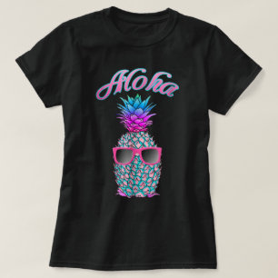 Camiseta Aloha Abacaxi Tropical De Óculos De Sol