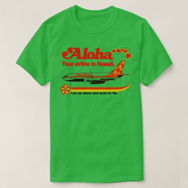 Camiseta Aloha Airlines Defunct Hawaii Tourist Plane (Frente do Design)