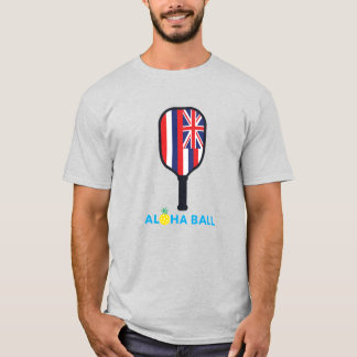 Camiseta Aloha Ball Hawaii Flag Pickleball Paddle básico