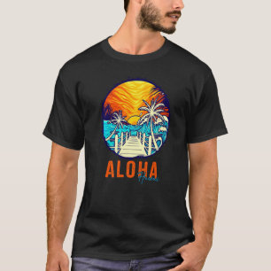 Camiseta Aloha Beach Sunset Matching Filiação de Amigos