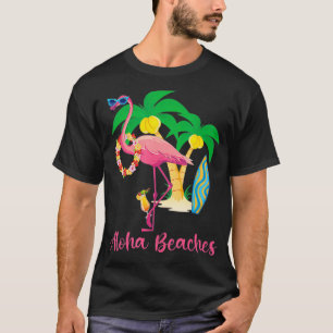 Camiseta Aloha Beaches Flores Havaianas Floral Flamingo Coc