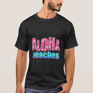 Camiseta Aloha Beaches Hibiscus Flor Havaiana Rosa