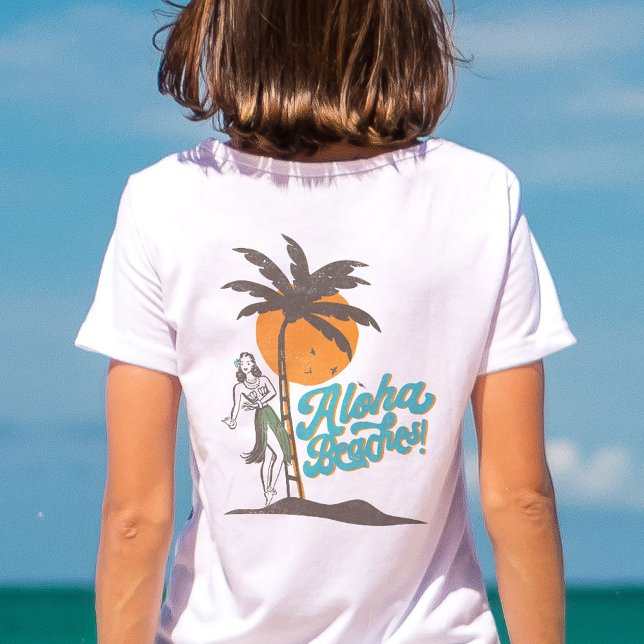 Camiseta Aloha Beaches Hula Girl Hawaii Retro (Criador carregado)