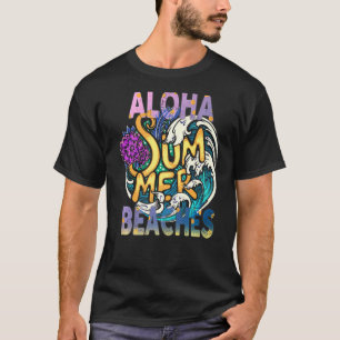 Camiseta Aloha Beaches Ilha Tropical Havaiana de Verão, Vac