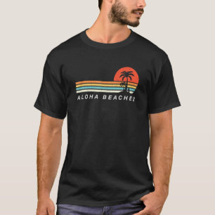 Camiseta Aloha Beaches Palm Tree Shirt Tropical Beach Retro