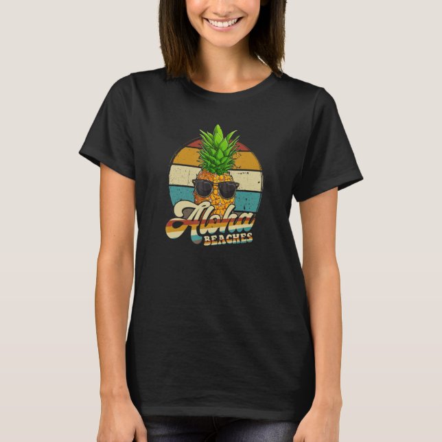 Camiseta Aloha Beaches Pineapple Sunglass Aloha Hawaii Ha (Frente)