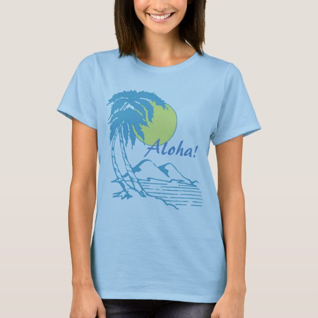 Camiseta Aloha design havaiano tropical (Frente)