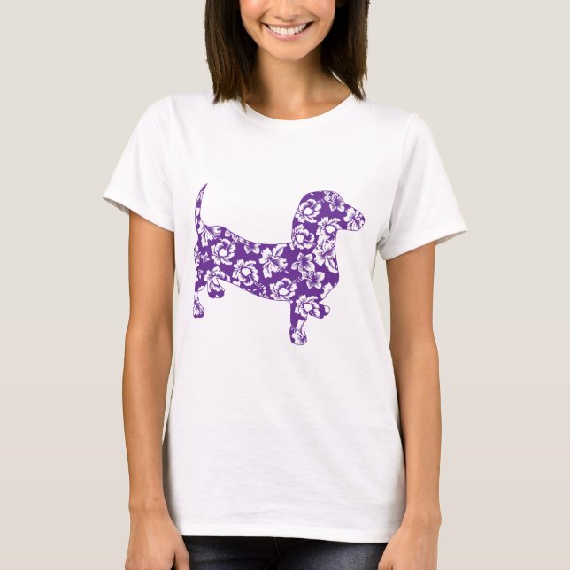 Camiseta Aloha-Doxie-Purple (Frente)
