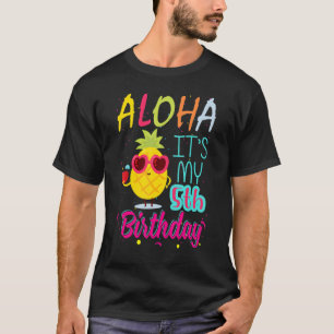 Camiseta Aloha É o meu 5 Aniversário Havaiano 5 Anos