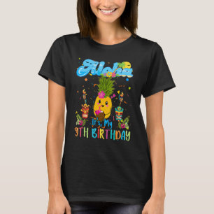 Camiseta Aloha É O Meu 9º Aniversário, 9 Anos Meninas Havai