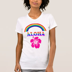 Camiseta Aloha Floral Arco-íris