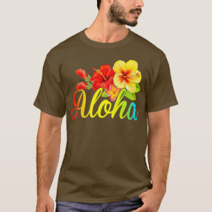 Camiseta Aloha Flowers Hawaiian Funny Hawaii Beach Luau Par