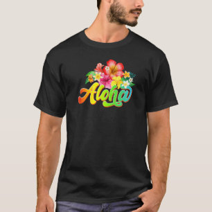 Camiseta Aloha Flowers Hawaiian Funny Hawaii Beach Luau Par