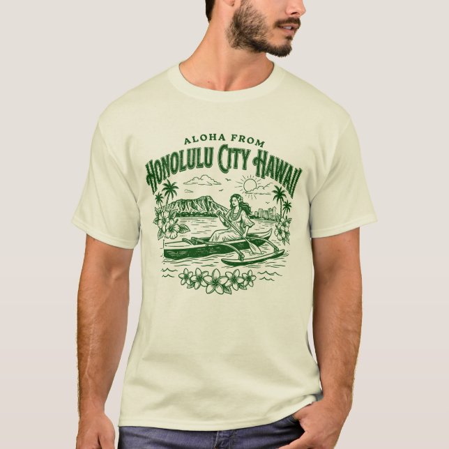 Camiseta Aloha From Honolulu City Hawaii (Frente)