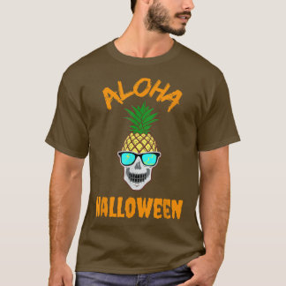 Camiseta Aloha Halloween Legal Pineapple Skeleton w Sunglas