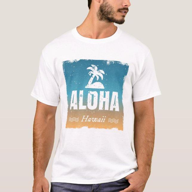 Camiseta Aloha Havaí retro (Frente)