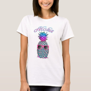 Camiseta Aloha-Havaiana-de-abacaxi colorida