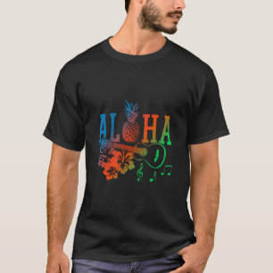 Camiseta Aloha Havaiana Pineapple Ukulele Hibiscus Summer G