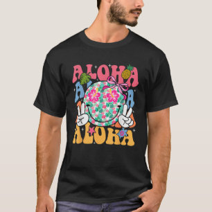 Camiseta Aloha Havaiano Rosto Sorriso Fofo Shaka Hibisco Cr