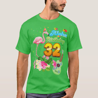 Camiseta Aloha Hawaii 32º aniversário Flamingo H, 32 anos