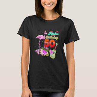 Camiseta Aloha Hawaii 50º aniversário 50 anos Flamingo