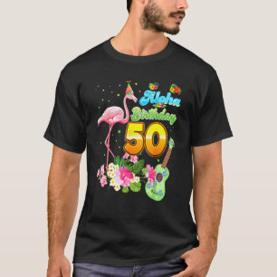 Camiseta Aloha Hawaii 50º aniversário 50 anos Flamingo H