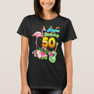 Camiseta Aloha Hawaii 50º aniversário 50 anos Flamingo H