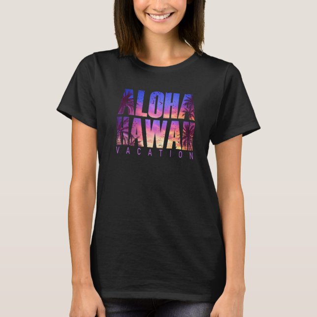 Camiseta Aloha Hawaii Beach Summer Vacation Matching Family (Frente)
