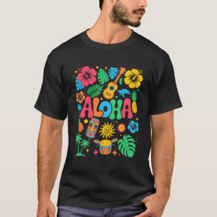 Camiseta Aloha Hawaii Boho Retro Shaka Hibiscus Fé