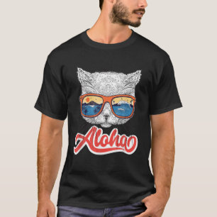 Camiseta Aloha Hawaii Cat Hawaiian Beach Glass Gift