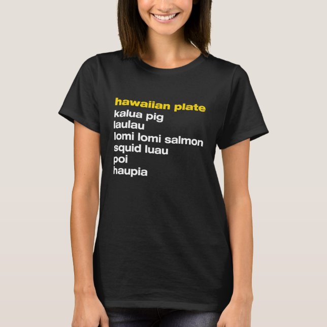 Camiseta Aloha Hawaii, comida de almoço no Havaí (Frente)