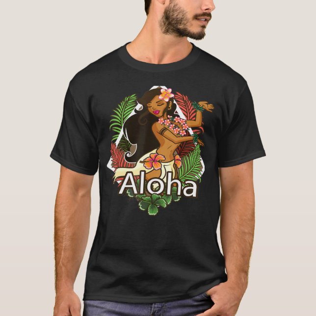 Camiseta Aloha Hawaii dá praias às mulheres havaianas (Frente)