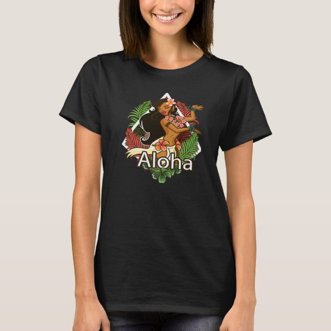 Camiseta Aloha Hawaii dá praias às mulheres havaianas (Frente)